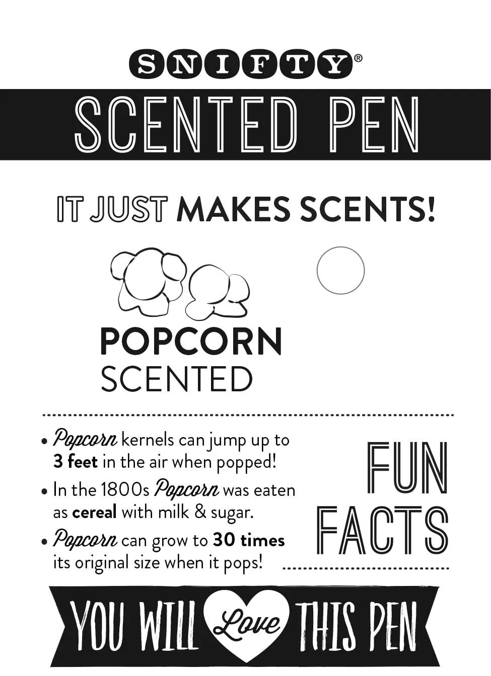 scented pen – popcorn – Snifty Scented Products